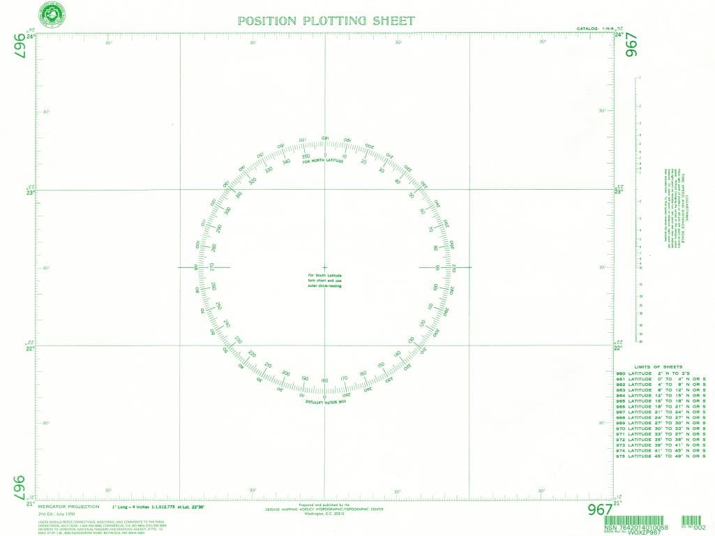 NGA Nautical Chart 967: Plotting Chart 967