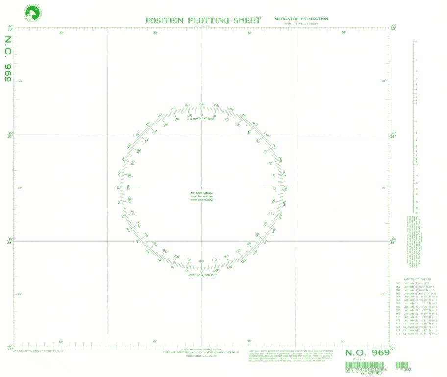NGA Nautical Chart 969: Plotting Chart 969