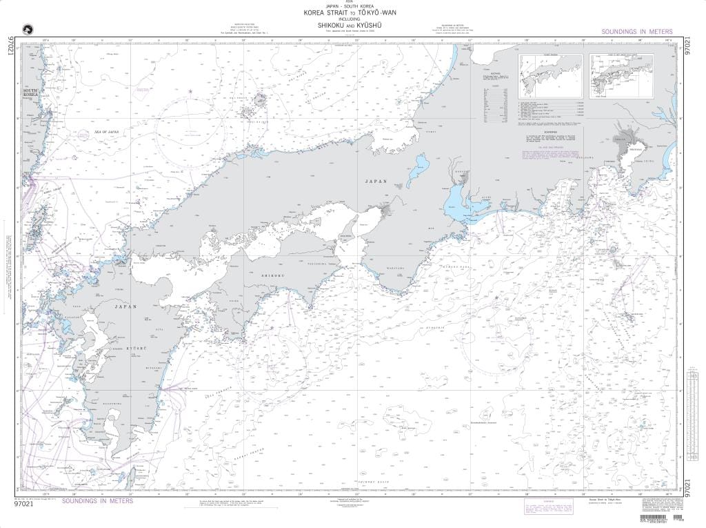 NGA Nautical Chart 97021: Korea Strait to Tokyo-Wan including Shikoku and Kyushu (LORAN-C)