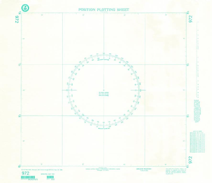 NGA Nautical Chart 972: Plotting Chart 972