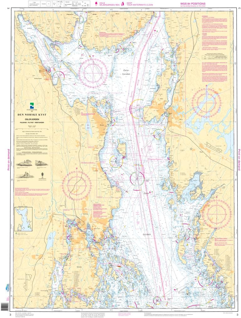 NHS Chart 3: Oslofjorden. Fulehuk - Filtvet - Rødtangen