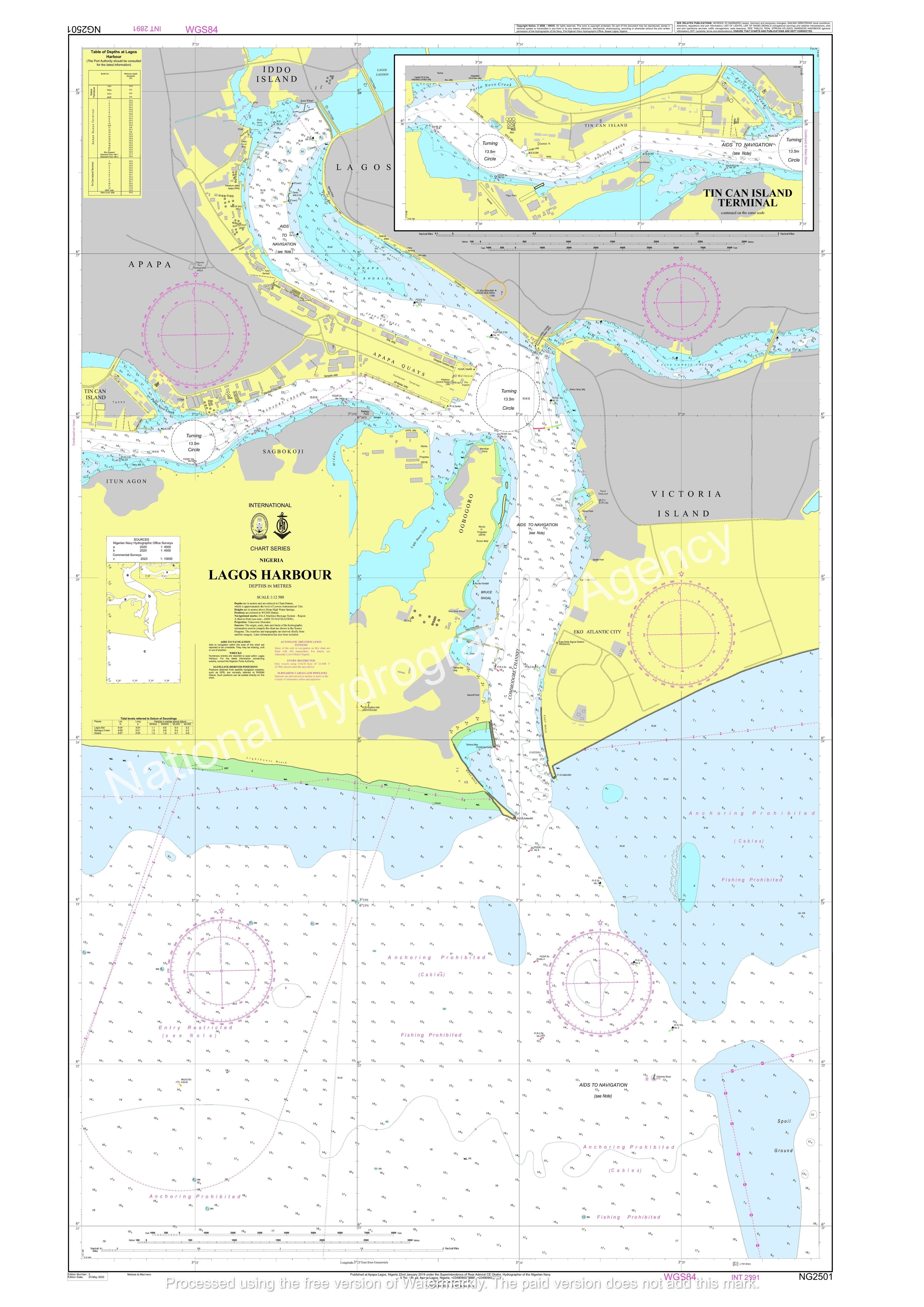 Nigerian Nautical Chart NG2501: Lagos Harbour
