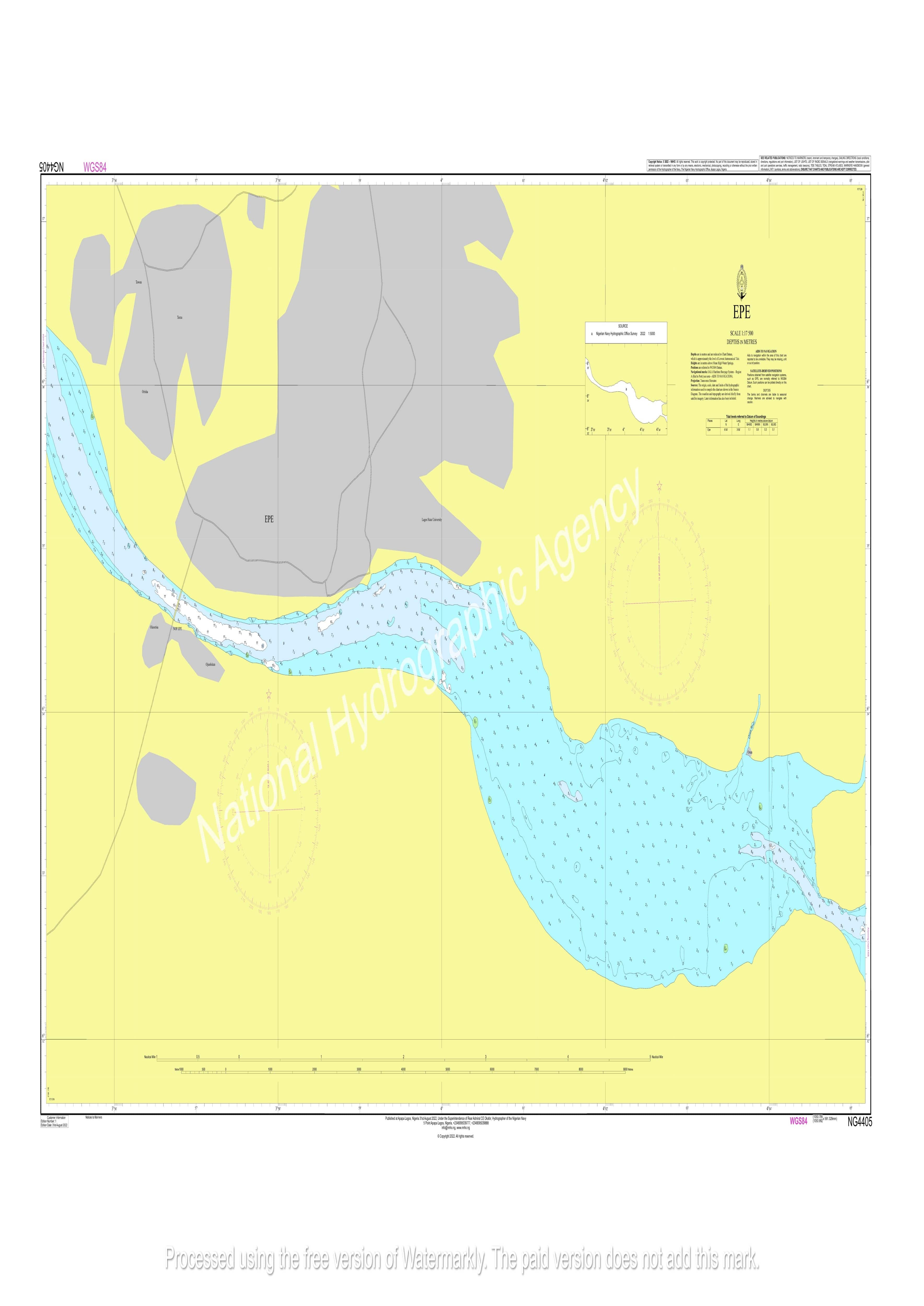 Nigerian Nautical Chart NG4405 - EPE