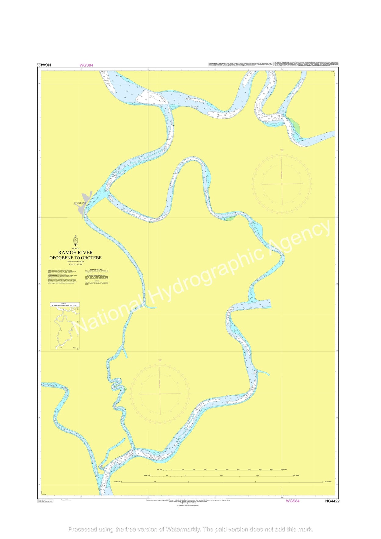 Nigerian Nautical Chart NG4422: Ramos River Ofogbene to Obotebe ...