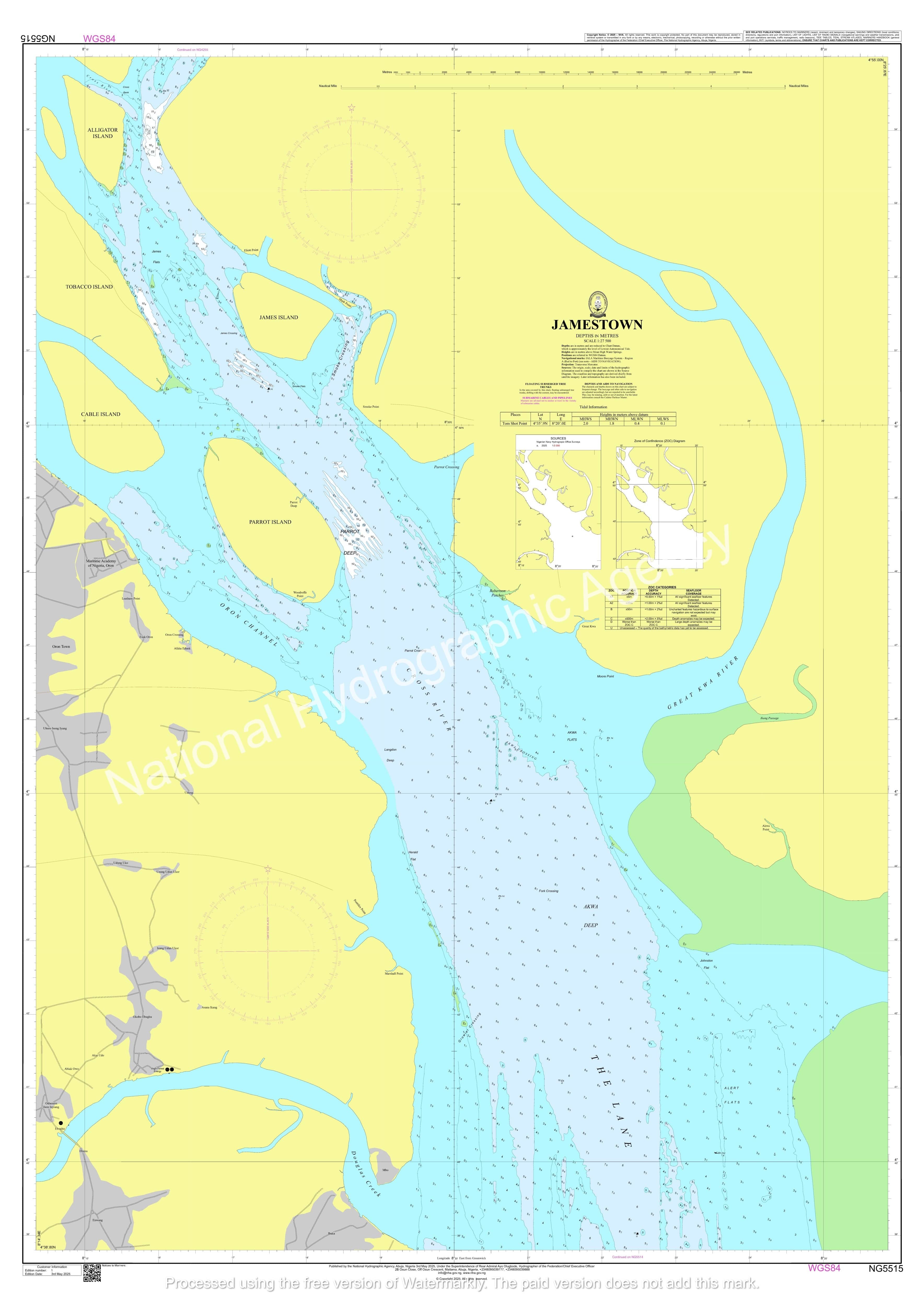 Nigerian Nautical Chart NG5515 - JAMESTOWN