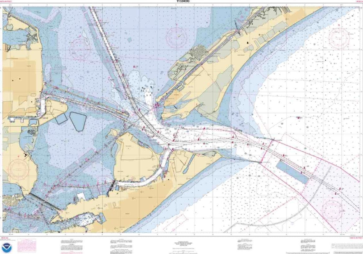 Noaa 11326 Galveston Bay Area Waterproof Chart Of Galveston Bay | NOAA ...