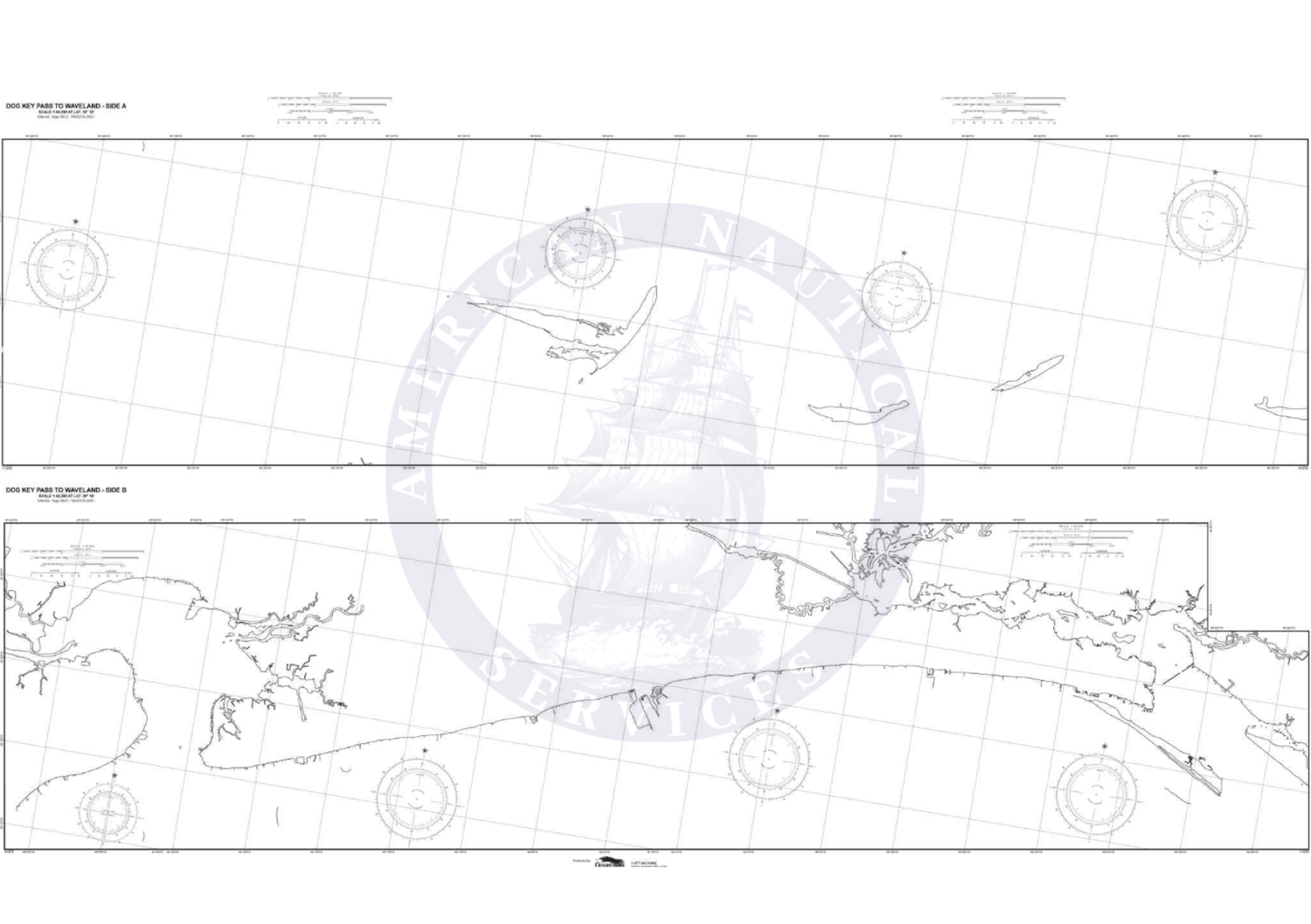 NOAA Nautical Chart 11372 ICW, Dog Keys Pass to Waveland Amnautical