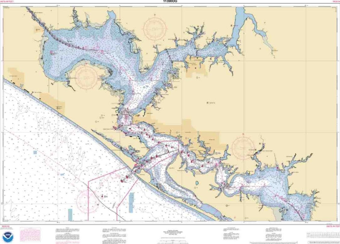 NOAA Nautical Chart 11390: Intracoastal Waterway East Bay to West Bay