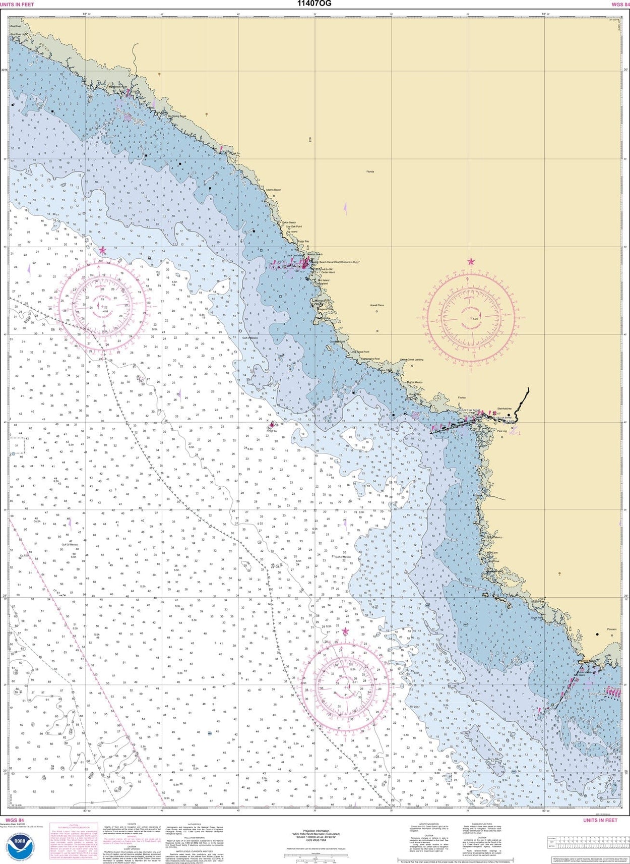 Horshoe Point Calculation NOAA Chart 11407: Horseshoe Point to Rock Islands - Amnautical