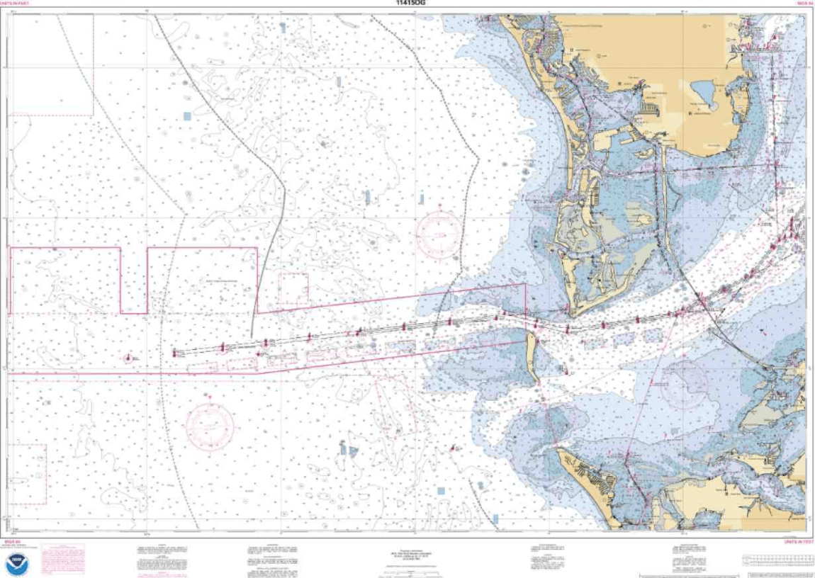 NOAA Chart 11415 Tampa Bay Entrance Amnautical