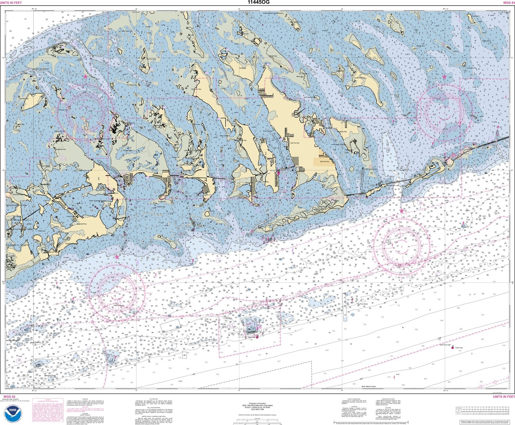 NOAA Nautical Chart 11445: Intracoastal Waterway Bahia Honda Key to Sugarloaf Key