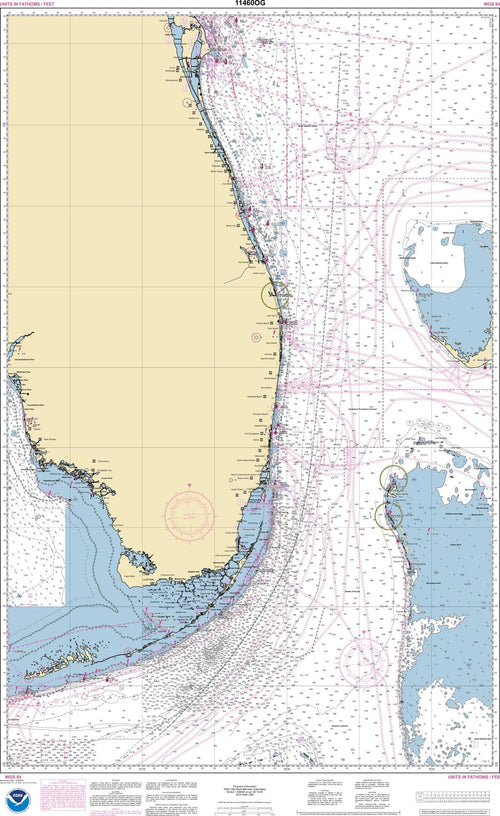 NOAA Nautical Chart 11460: Cape Canaveral to Key West| NOAA Cape ...
