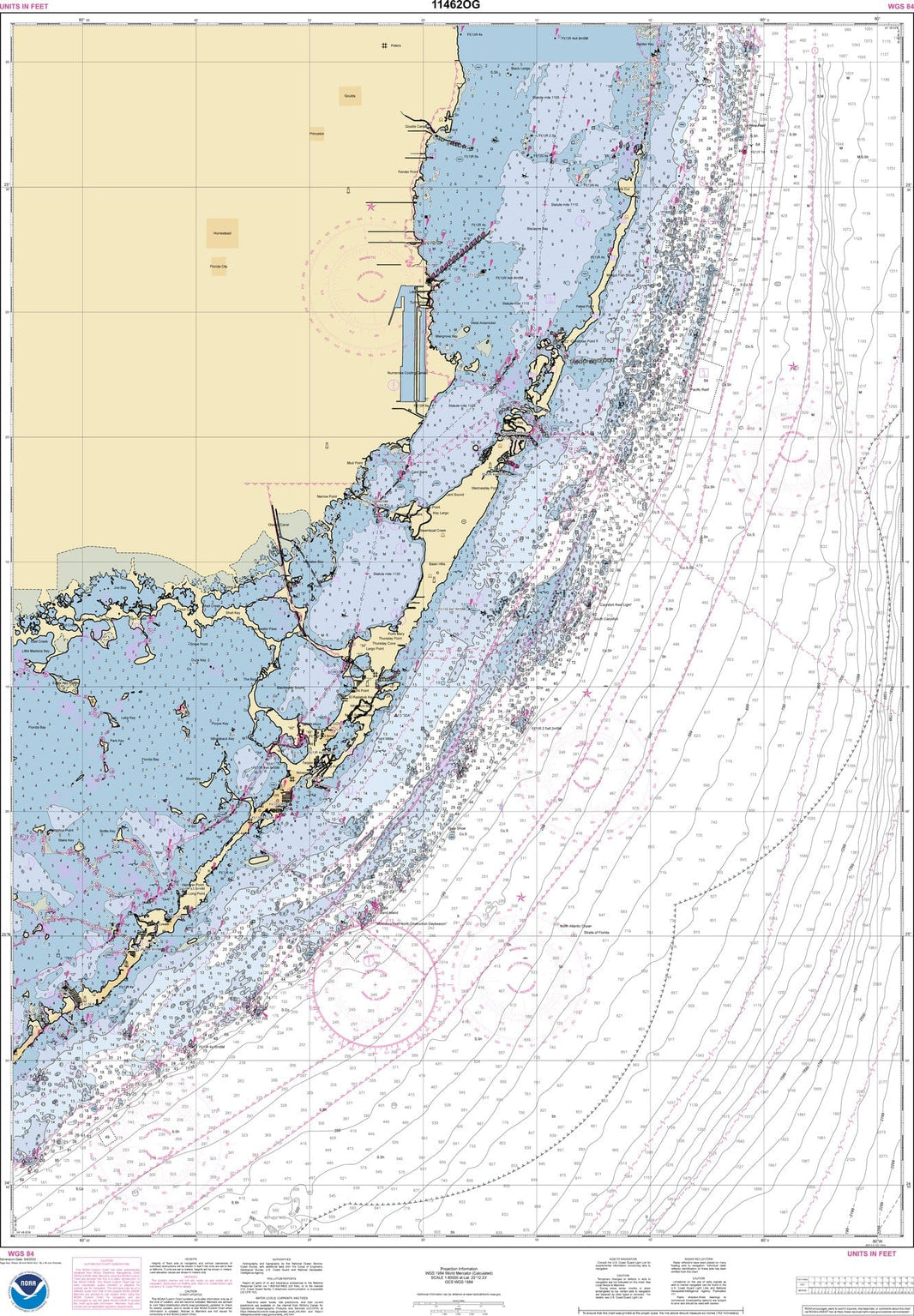 NOAA Nautical Chart 11462: Fowey Rocks to Alligator Reef - Amnautical