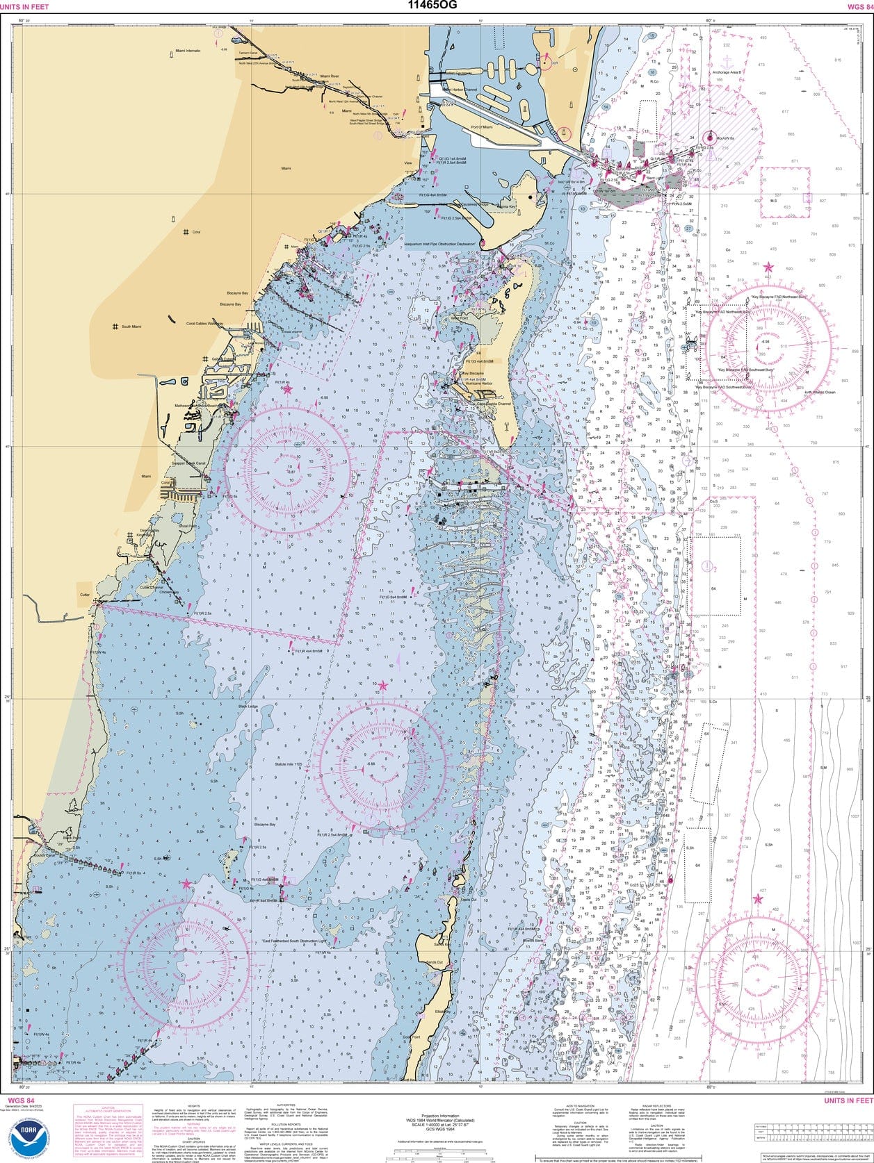 Nautical Chart 11465 NOAA Nautical Chart 11465 Intracoastal Waterway