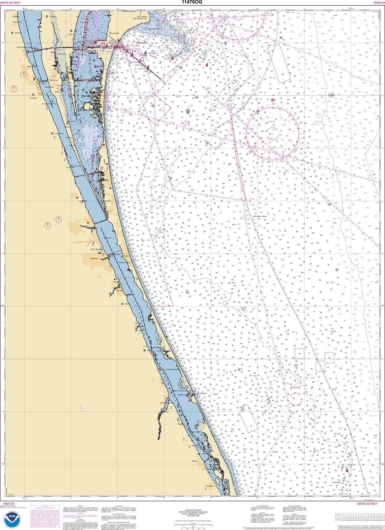 NOAA Nautical Chart 11476: Cape Canaveral to Bethel Shoal - Amnautical