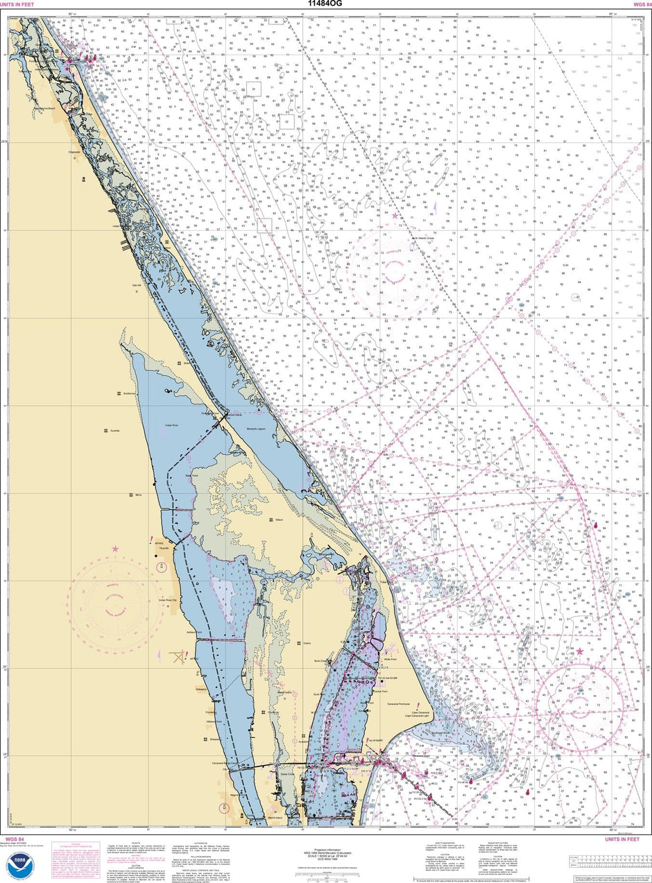 NOAA Nautical Chart 11484: Ponce de Leon Inlet to Cape Canaveral ...