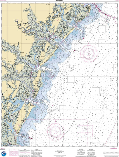 NOAA Nautical Chart 11509 Map of Tybee Island to Doboy Sound Amnautical