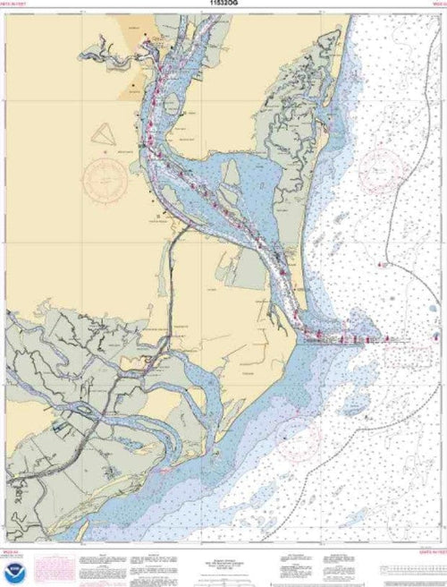 NOAA Nautical Chart 11532 Winyah Bay Winyah Bay Map Amnautical