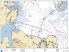 NOAA Chart 12222: Chesapeake Bay to Norfolk Harbor - Amnautical