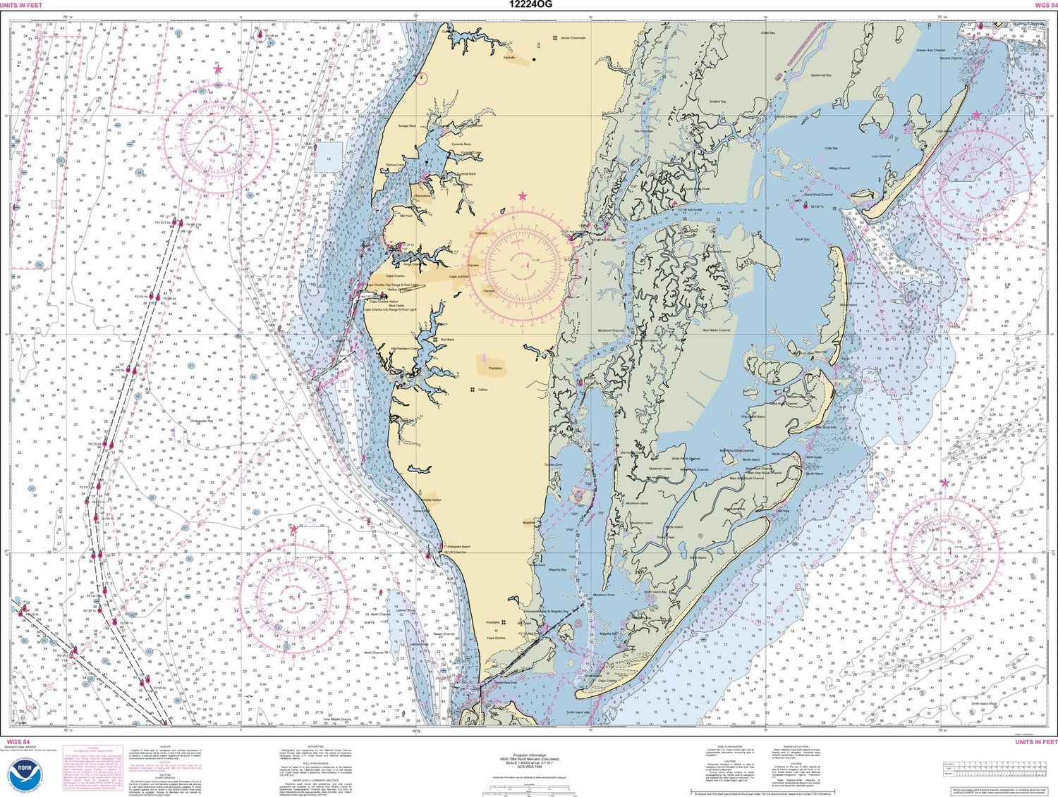 NOAA Nautical Chart 12224: Chesapeake Bay Cape Charles to Wolf Trap ...