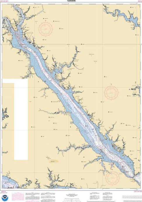 NOAA Nautical Chart 12243: York River Yorktown to West Point