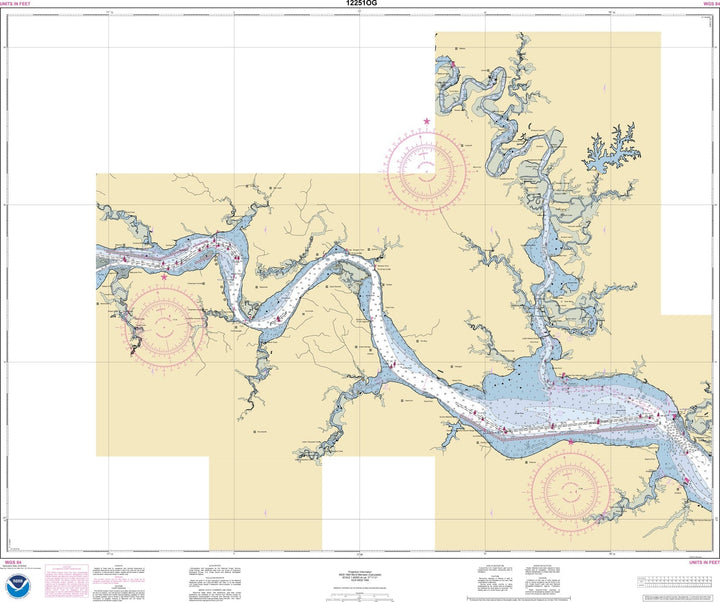NOAA Nautical Chart 12251 James River Depth Chart Jamestown Island
