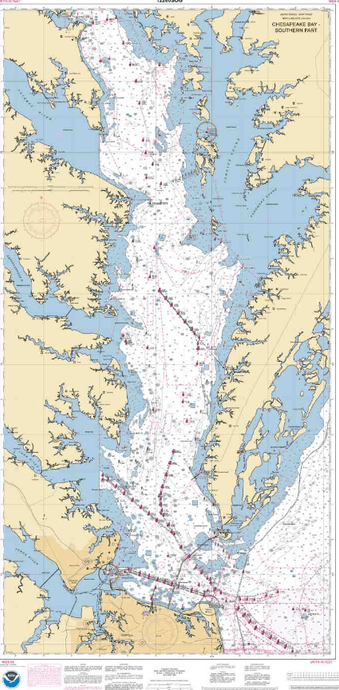 NOAA Nautical Chart 12280: Chesapeake Bay South Part