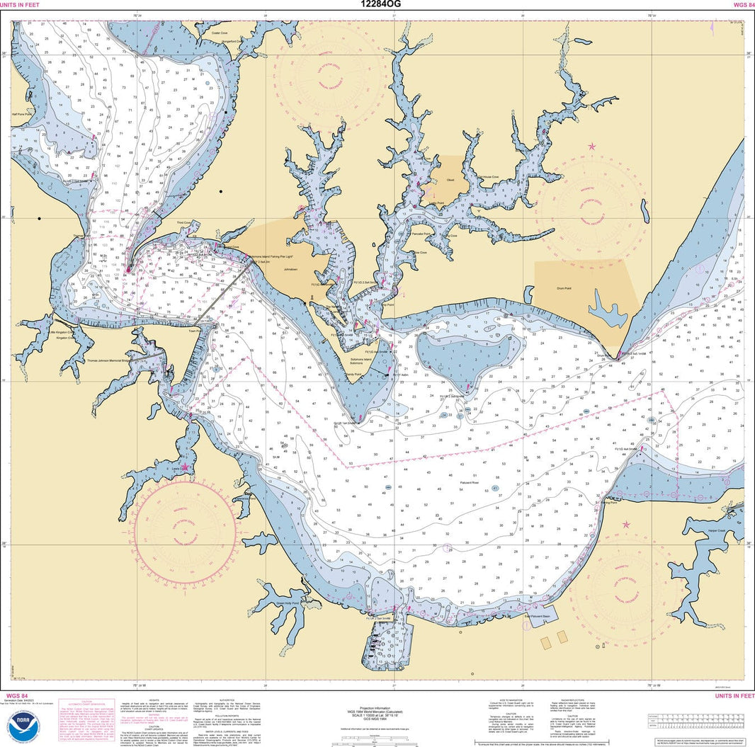 NOAA Nautical Chart 12284 Patuxent River Solomons lsland and Vicinity
