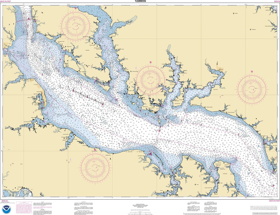 NOAA Nautical Chart 12286 Potomac River Piney Point to Lower Cedar Po