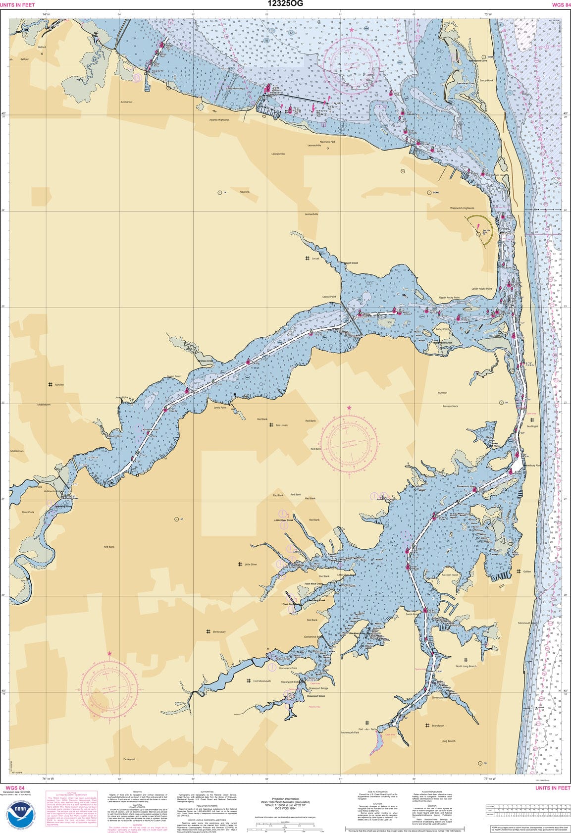 NOAA Nautical Chart 12325: Navesink And Shrewsbury Rivers