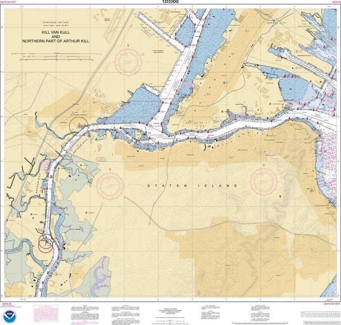 NOAA Nautical Chart 12333: Kill Van Kull and Northern Part of Arthur Kill