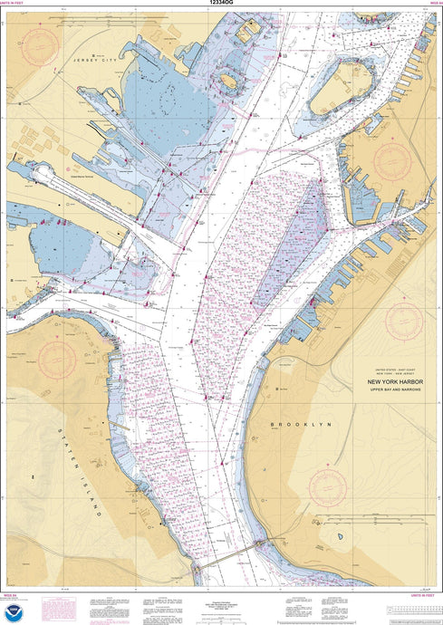 NOAA Nautical Chart 12334: New York Harbor Upper Bay and Narrows-Anchorage Chart