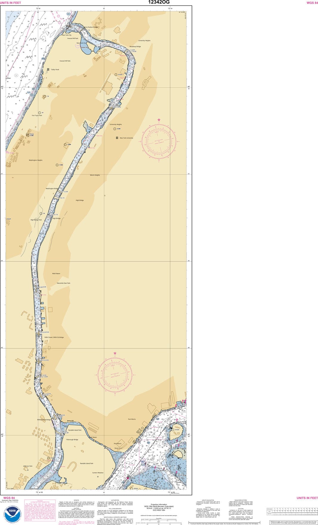 NOAA Nautical Chart 12342: Harlem River