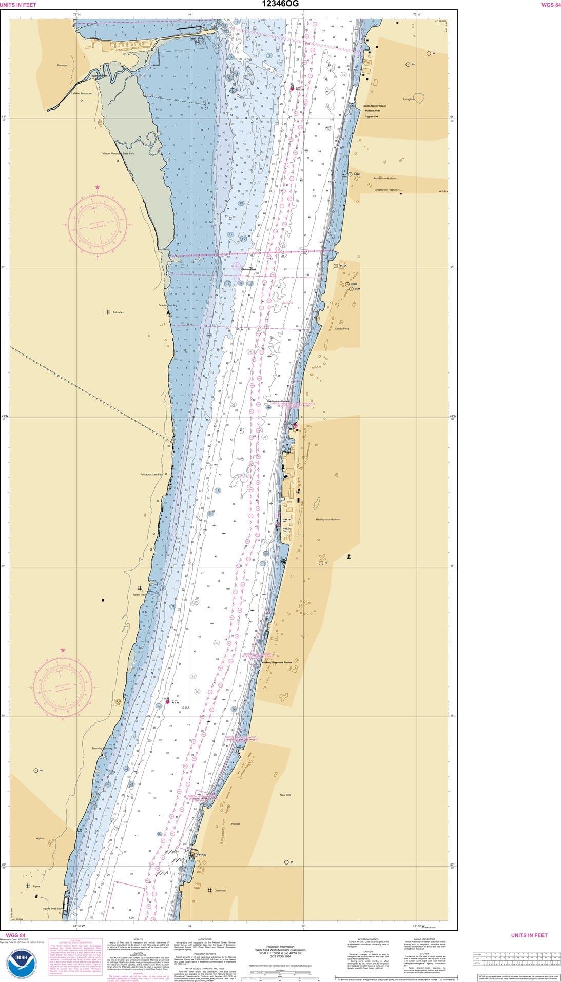 NOAA Nautical Chart 12346: Hudson River Yonkers to Piermont