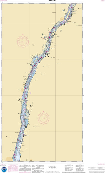 NOAA Nautical Chart 12347: Hudson River Wappinger Creek to Hudson