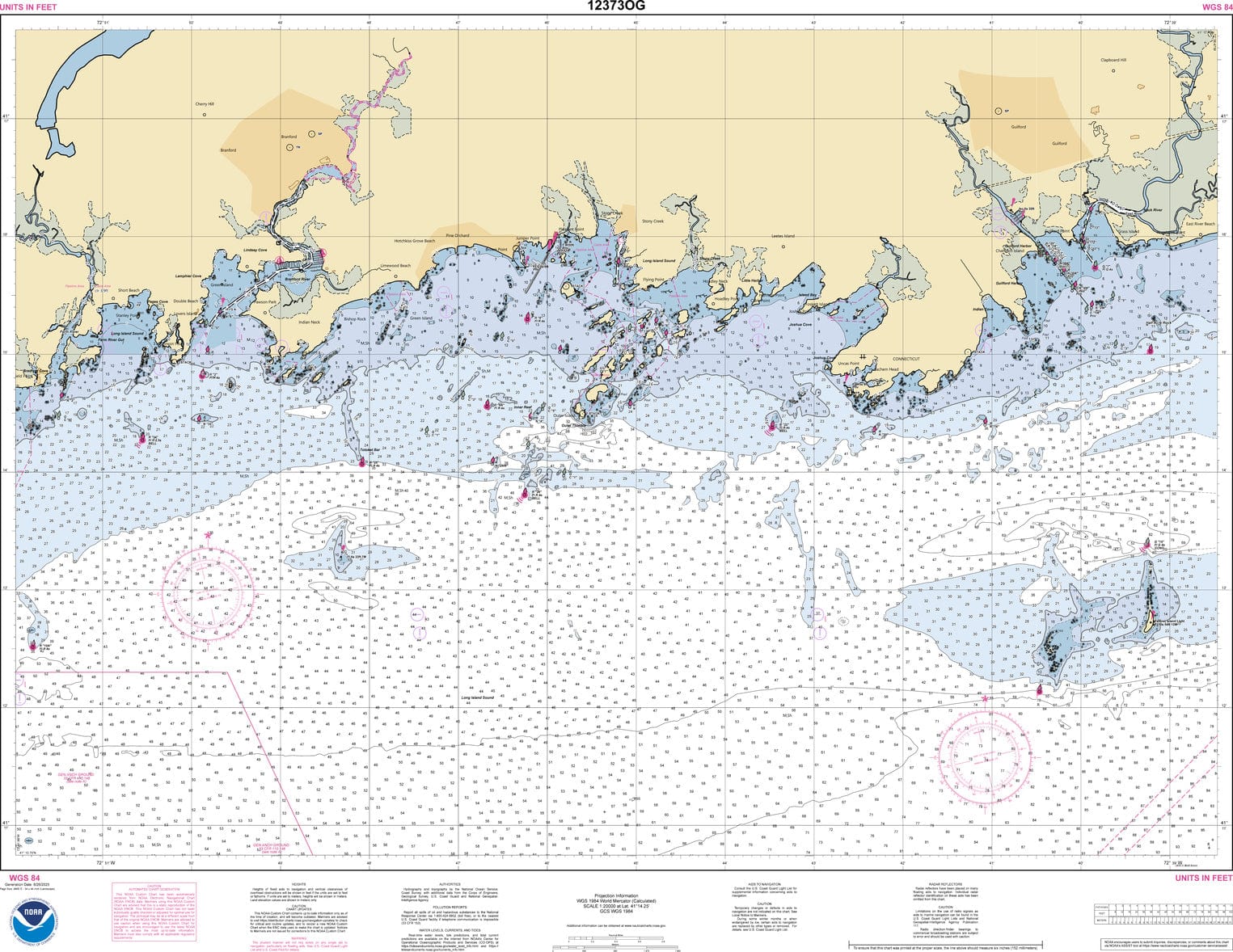 NOAA Nautical Chart 12373: North Shore of Long Island Sound Guilford Harbor to Farm River