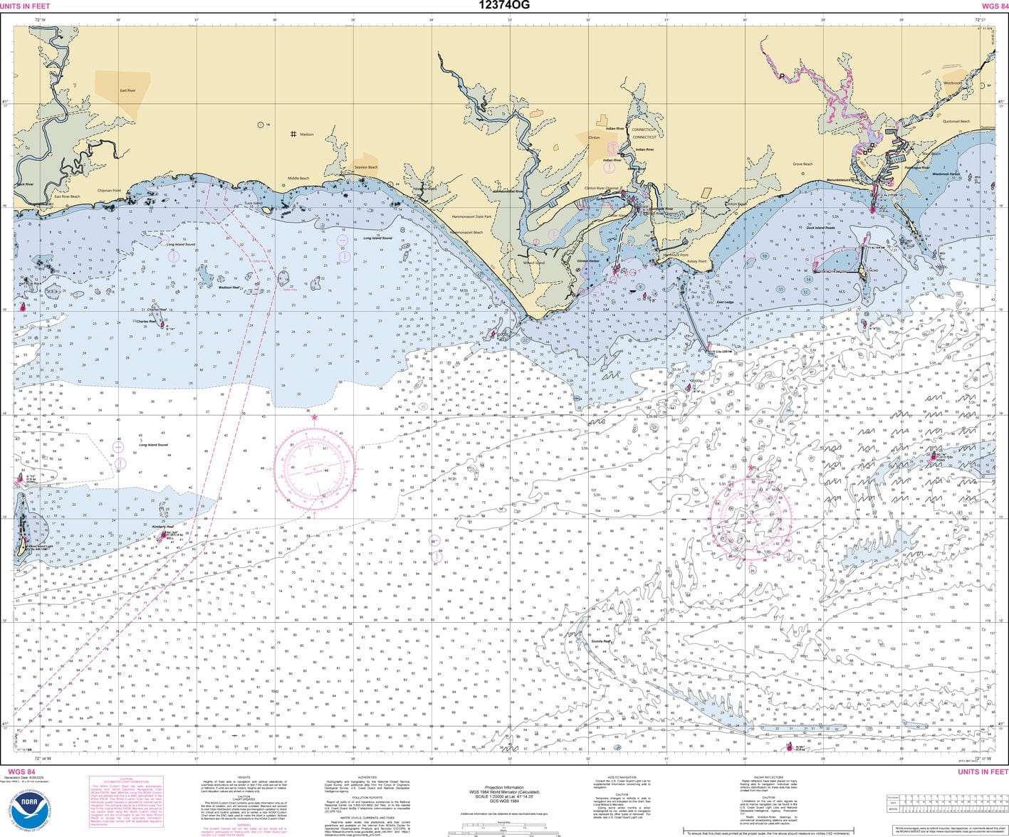 NOAA Nautical Chart 12374: North Shore of Long Island Sound Duck Island to Madison Reef