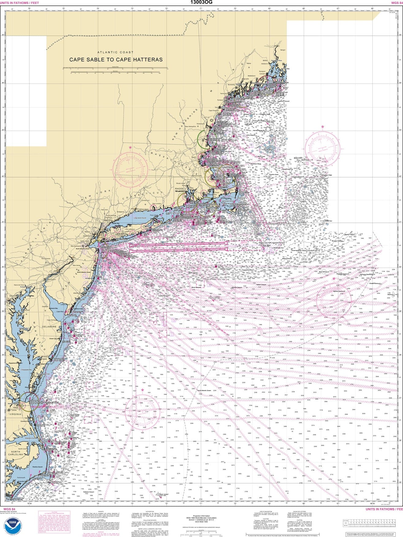 NOAA Nautical Chart 13003: Cape Sable to Cape Hatteras