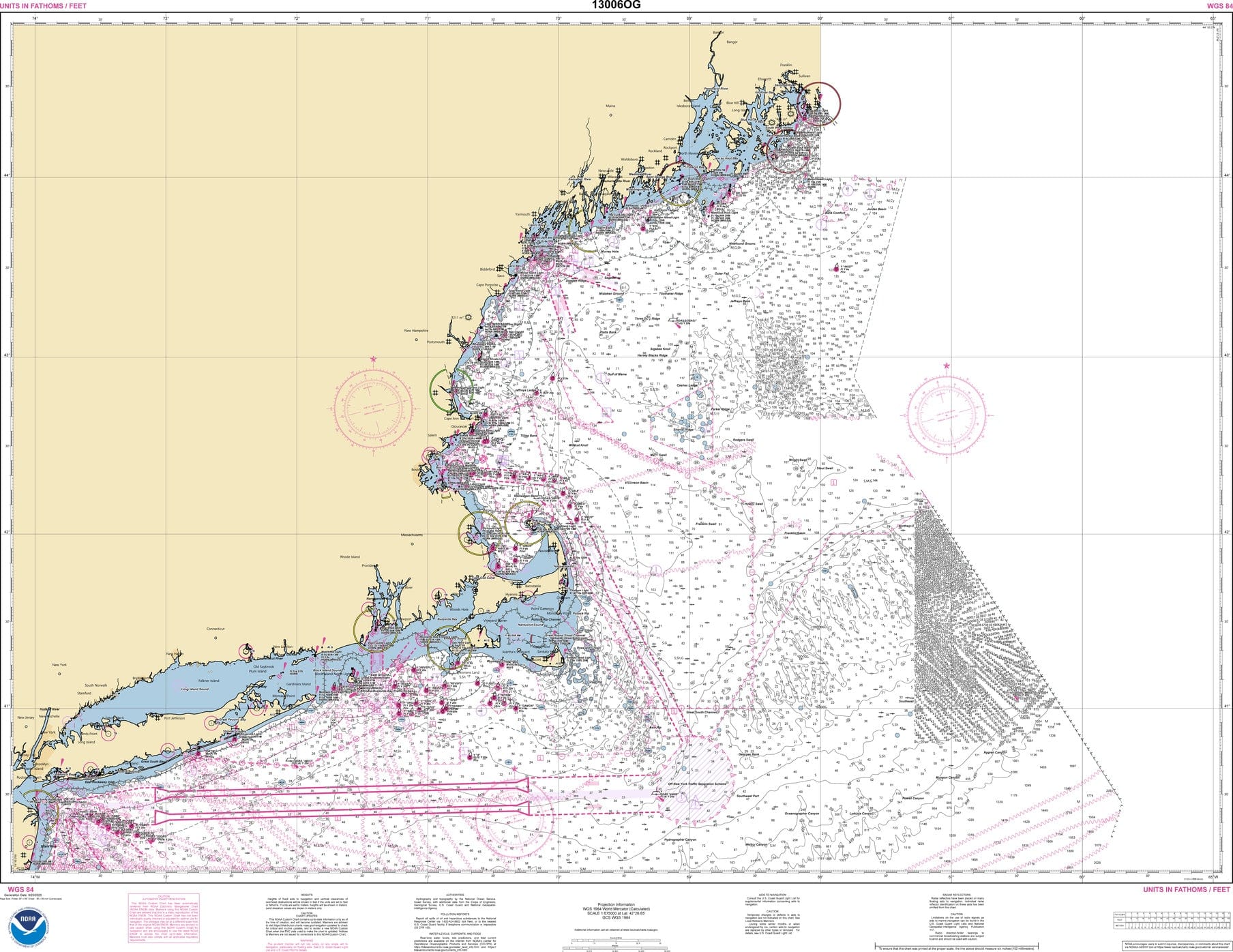NOAA Nautical Chart 13006: West Quaddy Head to New York