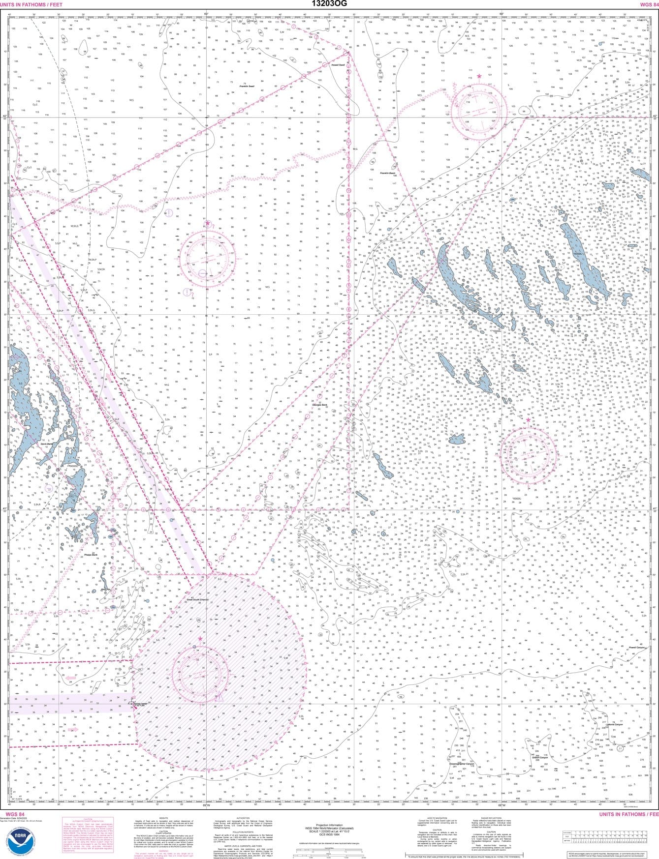 NOAA Nautical Chart 13203: Georges Bank Western part