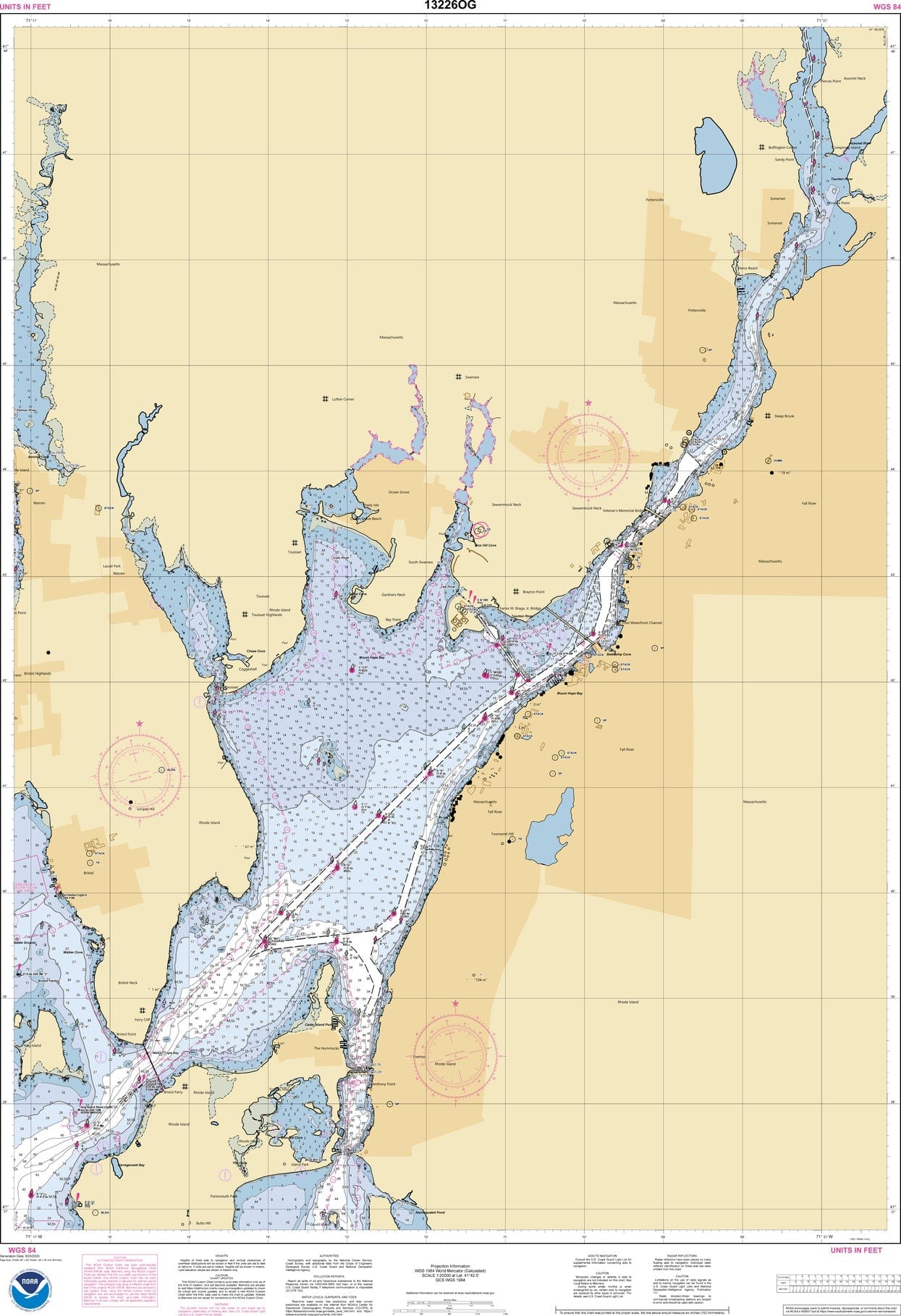 NOAA Nautical Chart 13226: Mount Hope Bay