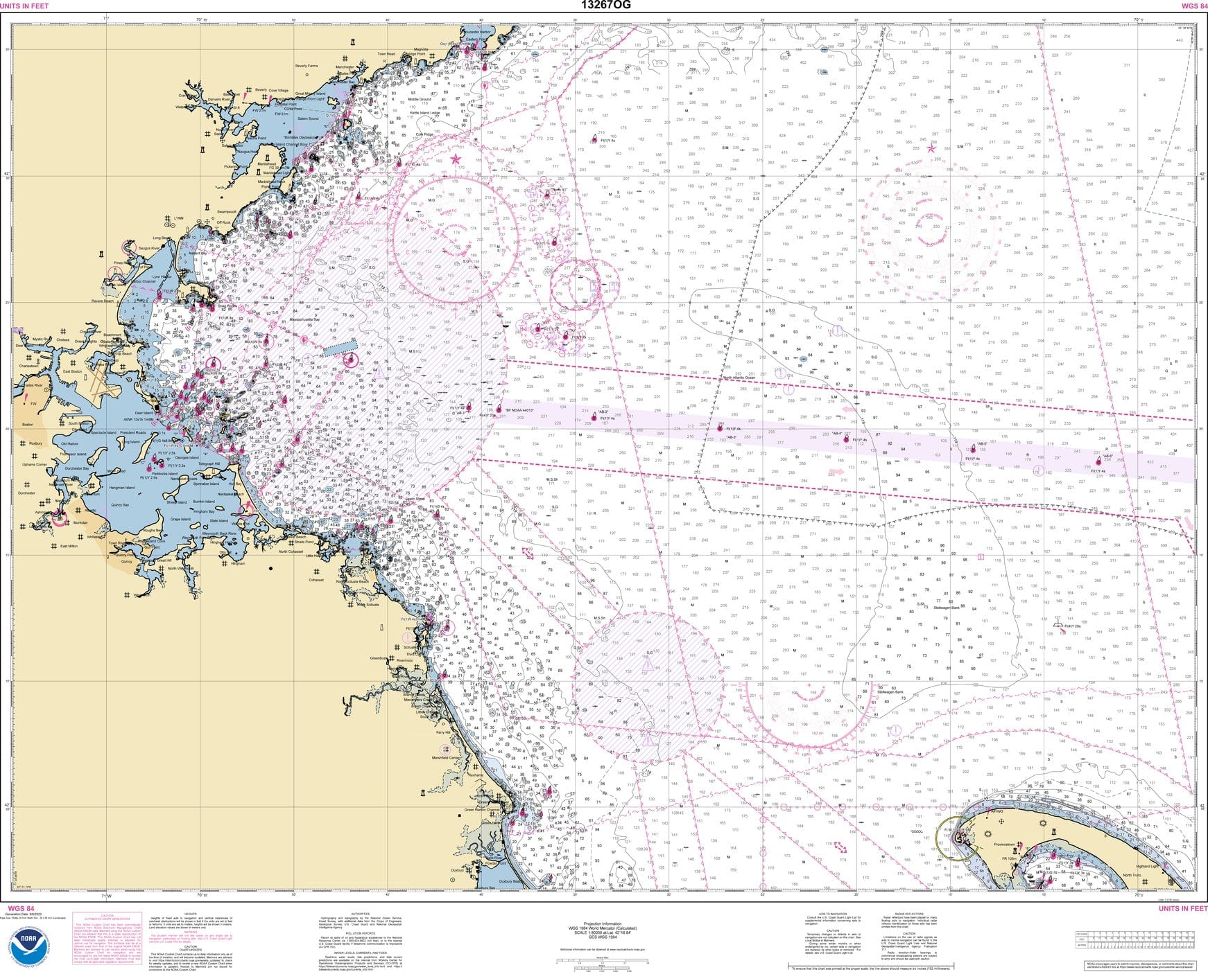NOAA Nautical Chart 13267: Massachusetts Bay; North River