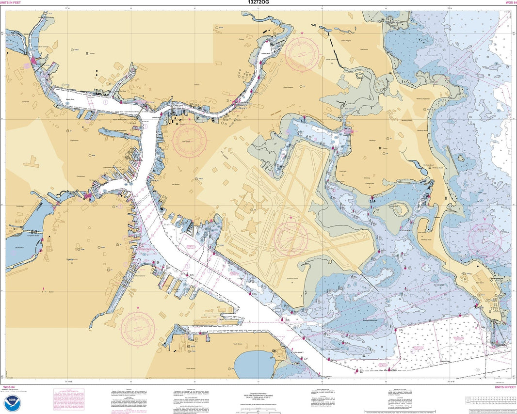 NOAA Nautical Chart 13272 Boston Inner Harbor Amnautical