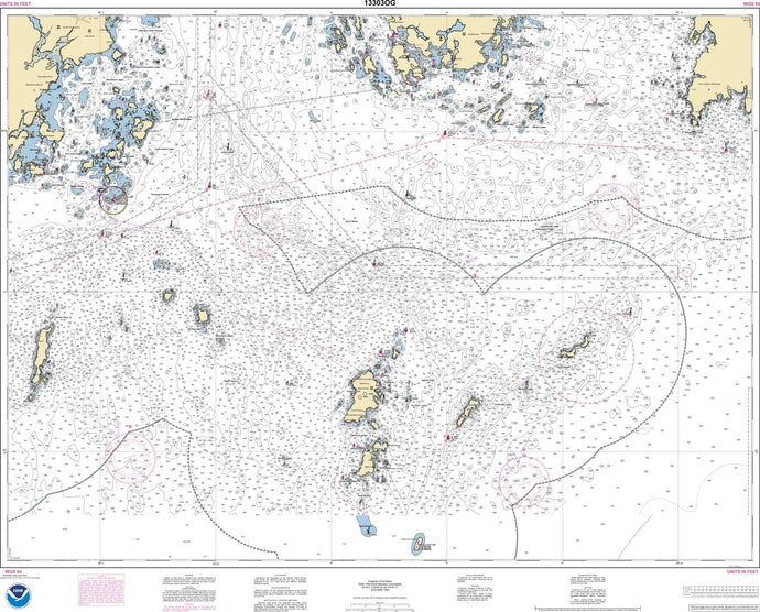 NOAA Nautical Chart 13303: Approaches to Penobscot Bay