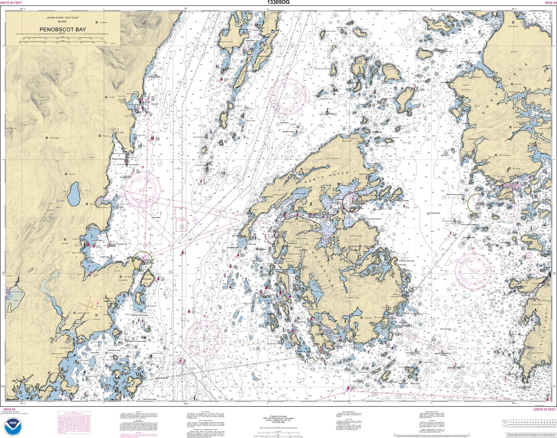 NOAA Nautical Chart 13305: Penobscot Bay; Carvers Harbor and Approaches