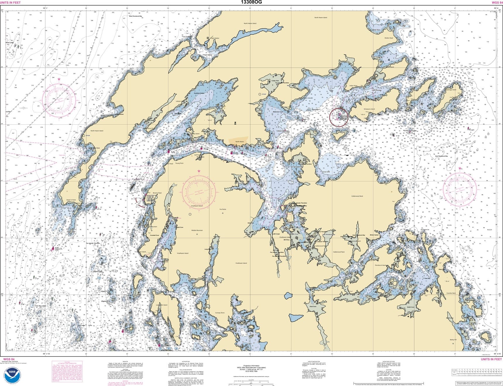 NOAA Nautical Chart 13308: Fox Islands Thorofare