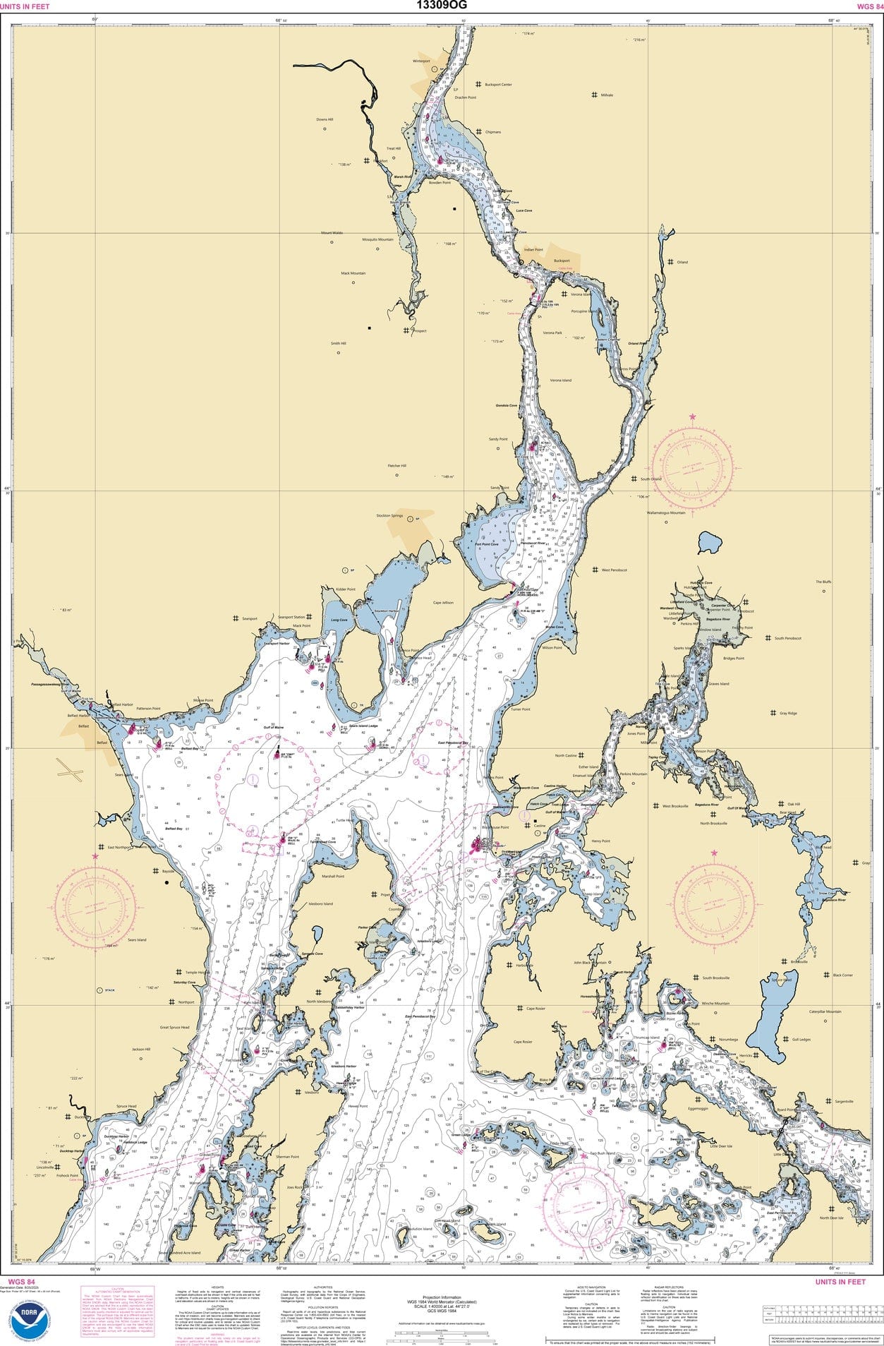 NOAA Nautical Chart 13309: Penobscot River; Belfast Harbor