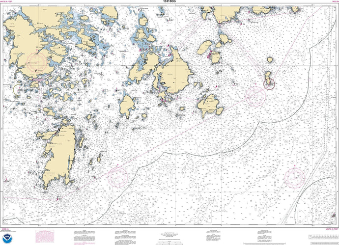 NOAA Nautical Chart 13313: Approaches to Blue Hill Bay