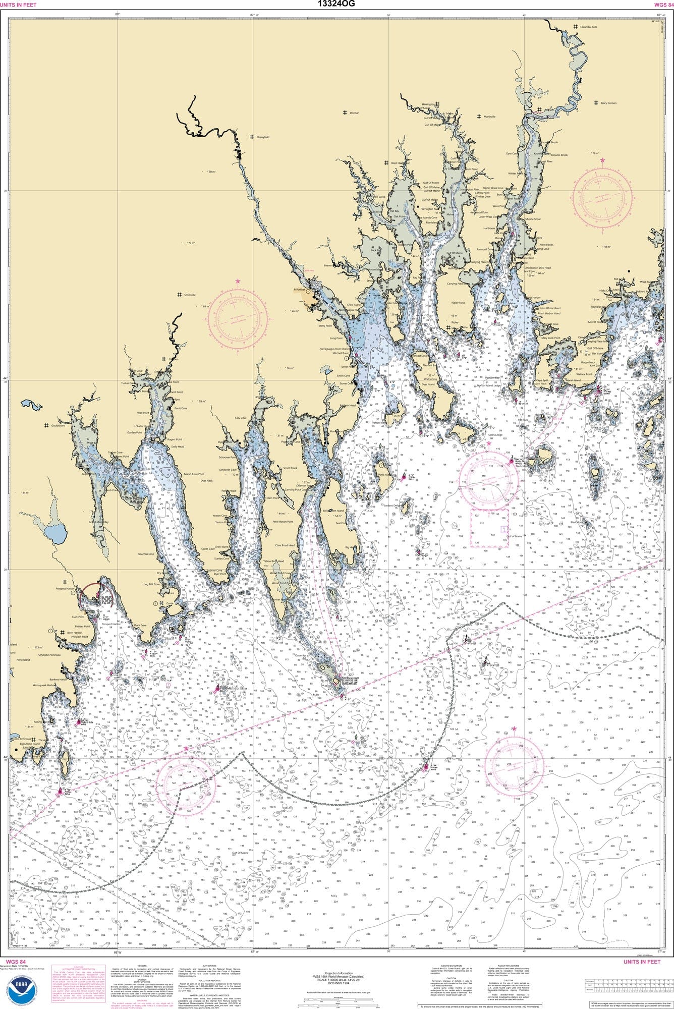 NOAA Nautical Chart 13324: Tibbett Narrows to Schoodic Island