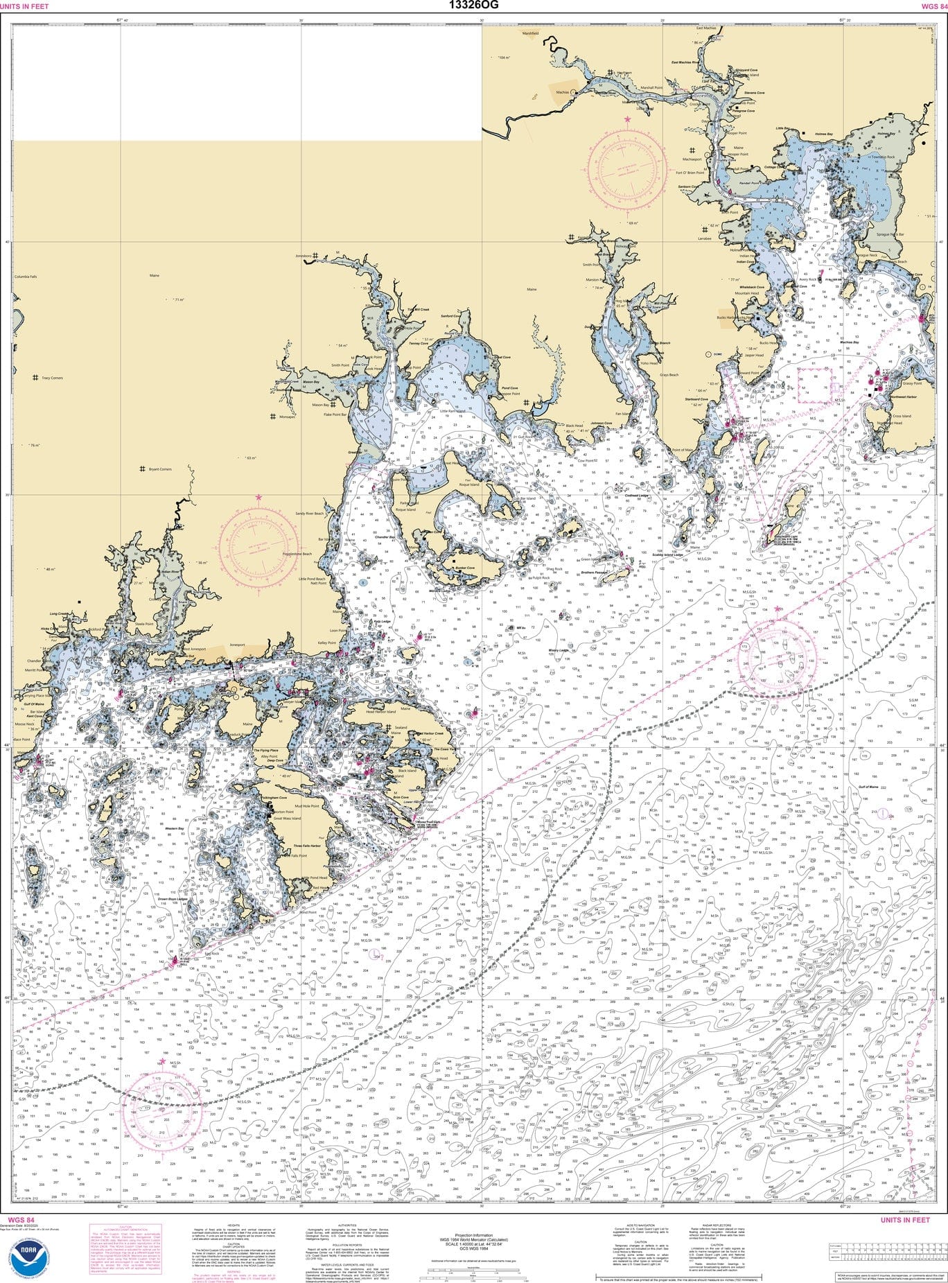 NOAA Nautical Chart 13326: Machias Bay to Tibbett Narrows